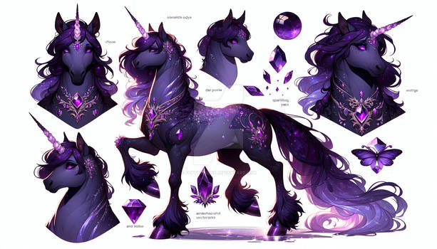 Radiant Amethyst Unicorn - Adopable Open