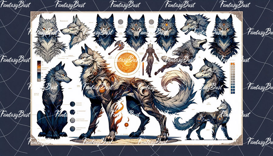 Fantasy Wolf 0161 - Adoptable OPEN by FantasyBust on DeviantArt