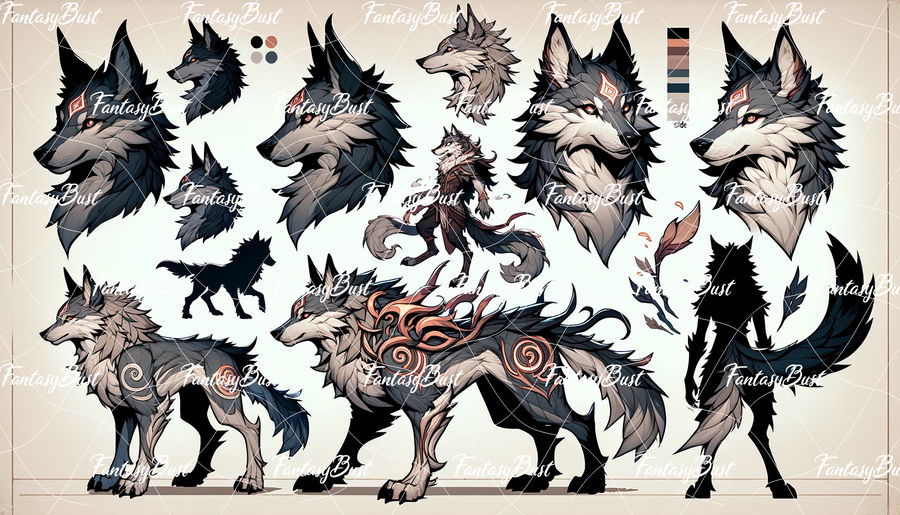 Fantasy Wolf 0188 - Adoptable OPEN by FantasyBust on DeviantArt