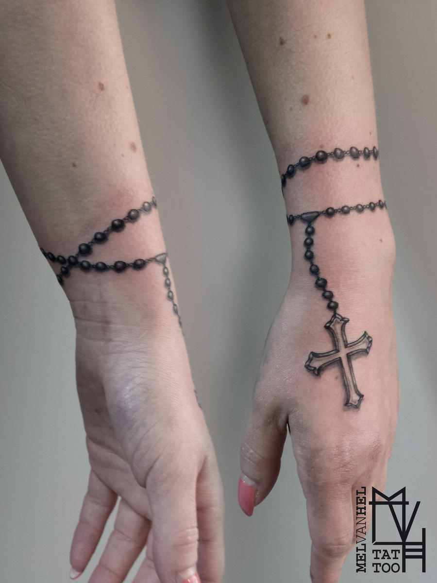 rosary wrist tattoo