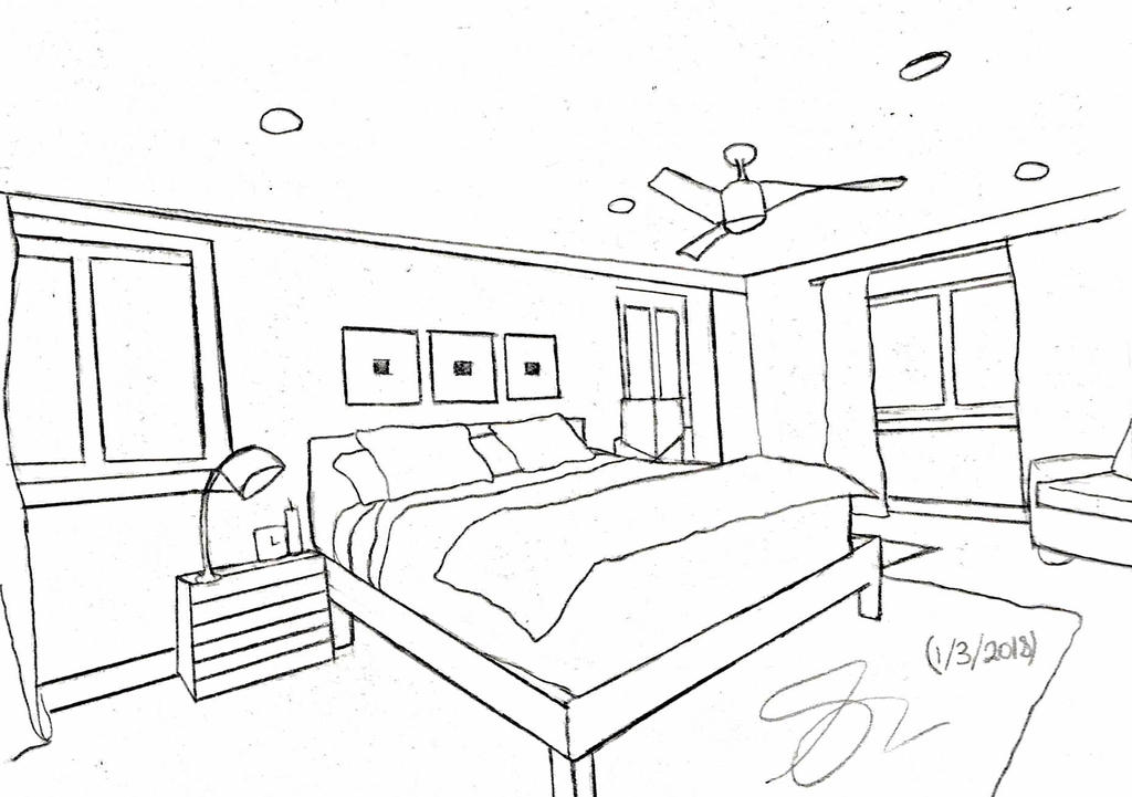 2 Point Perspective Bedroom By Huntress 16 On Deviantart