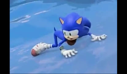 Sonic Boom: Sonic Is Scared Cuz He Can't Swin