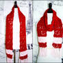 Red and Pink Star Line Scarf