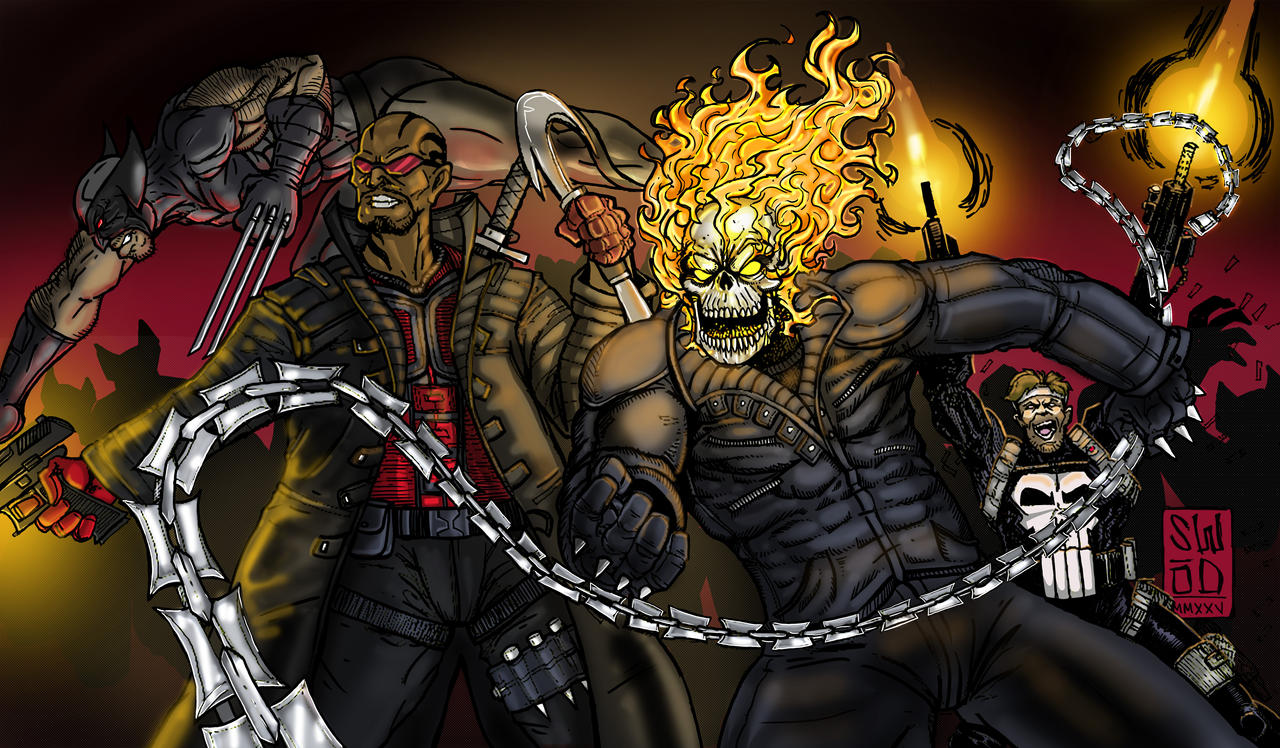 WOLVERINE GHOST RIDER BLADE PUNISHER by Big-SWoD-industries on DeviantArt