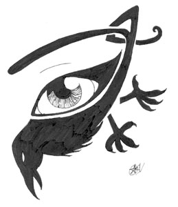 Crow eye tattoo