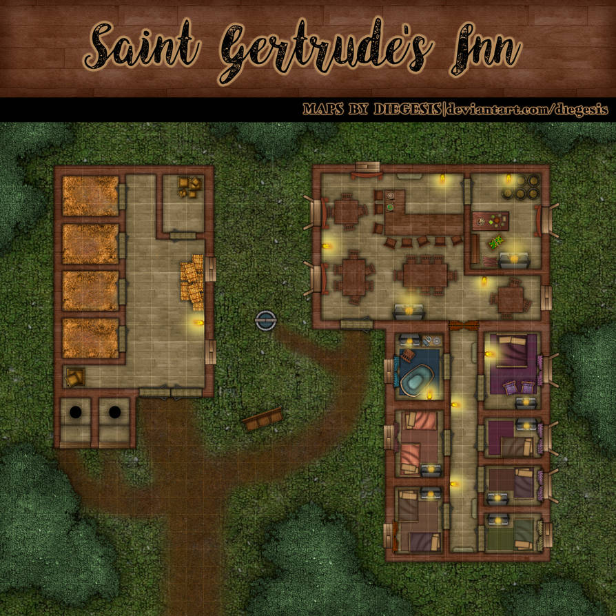 Saint Gertrude's Inn | TTRPG Map by D1egesis on DeviantArt