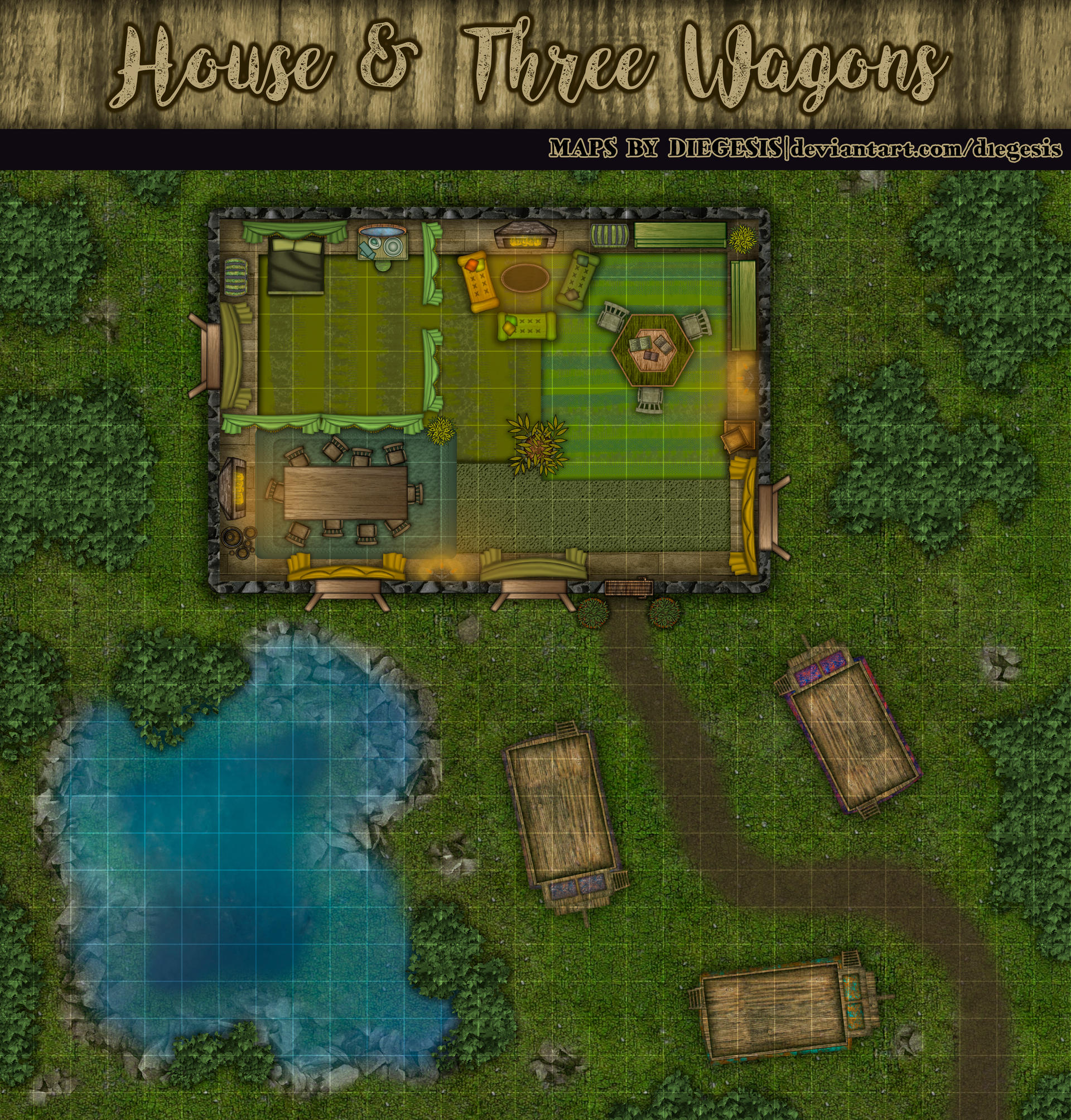 TTRPG Map | House and Three Wagons by D1egesis on DeviantArt