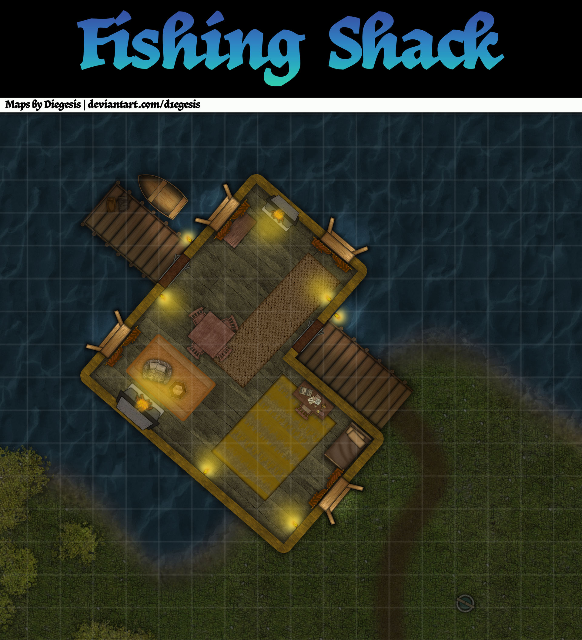 Simple Fishing Shack | Night by D1egesis on DeviantArt