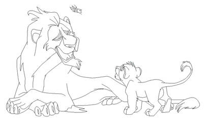 Scar and Simba cub base by IceNinjaMonkey