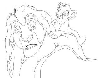Mufasa and Simba base by IceNinjaMonkey