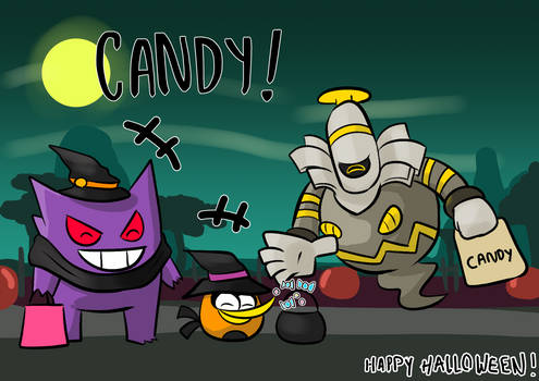 Dusknoir is sharing candy