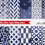 Navy Blue Patterns Watercolor Paper