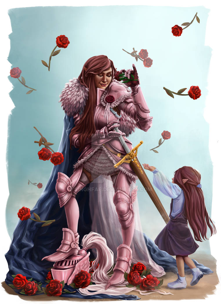 Knight Pink Roses Rose Knight by singhfae on DeviantArt