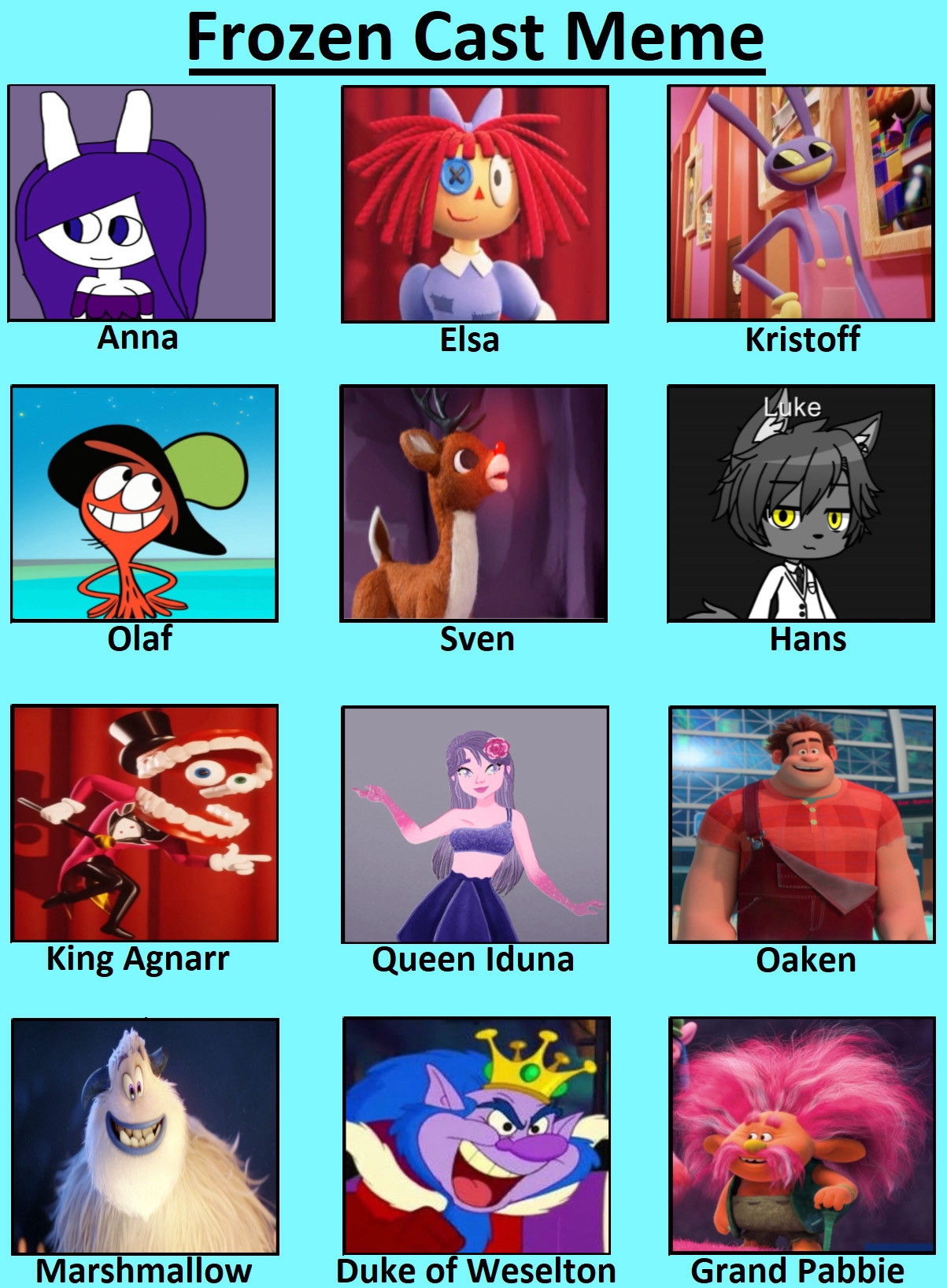 Frozen Cast by AriannaRose123 on DeviantArt