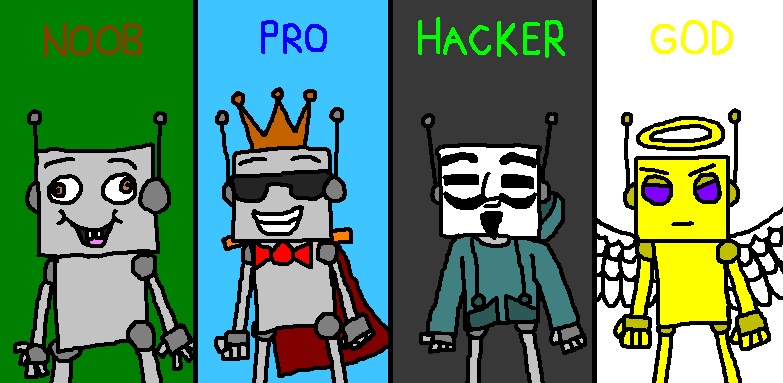 noob pro - Hackers Meme