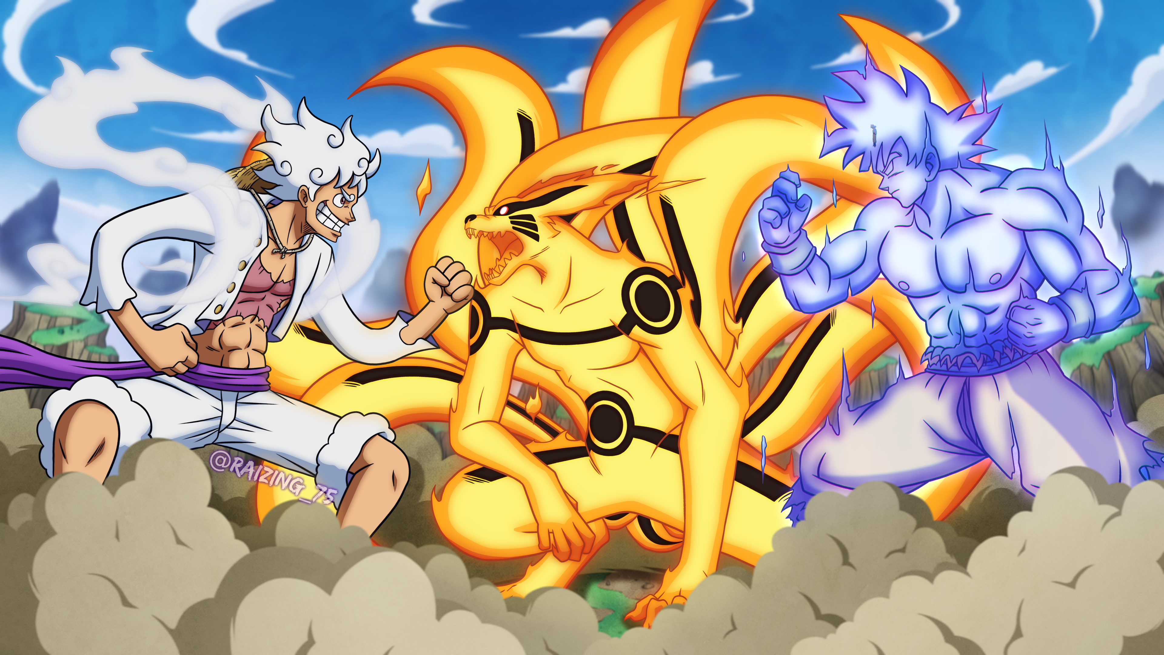 One Piece x Naruto x Dragon Ball - Kaiju Battle! by Raijin72675 on  DeviantArt