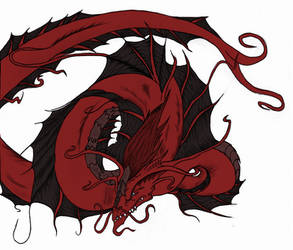 Red and black Dragon