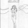 Wonder Woman in stasis tube