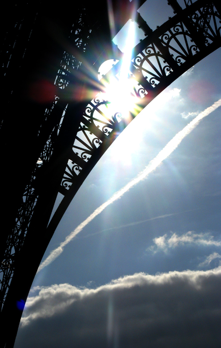 Eiffel Tower with a sun