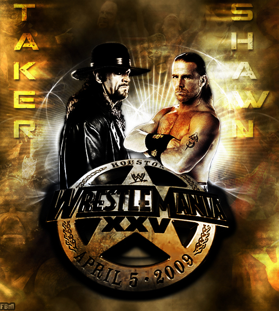 Undertaker vs HBK WM25 Poster