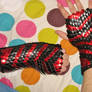 Chevron Scale Mail Knit Gloves