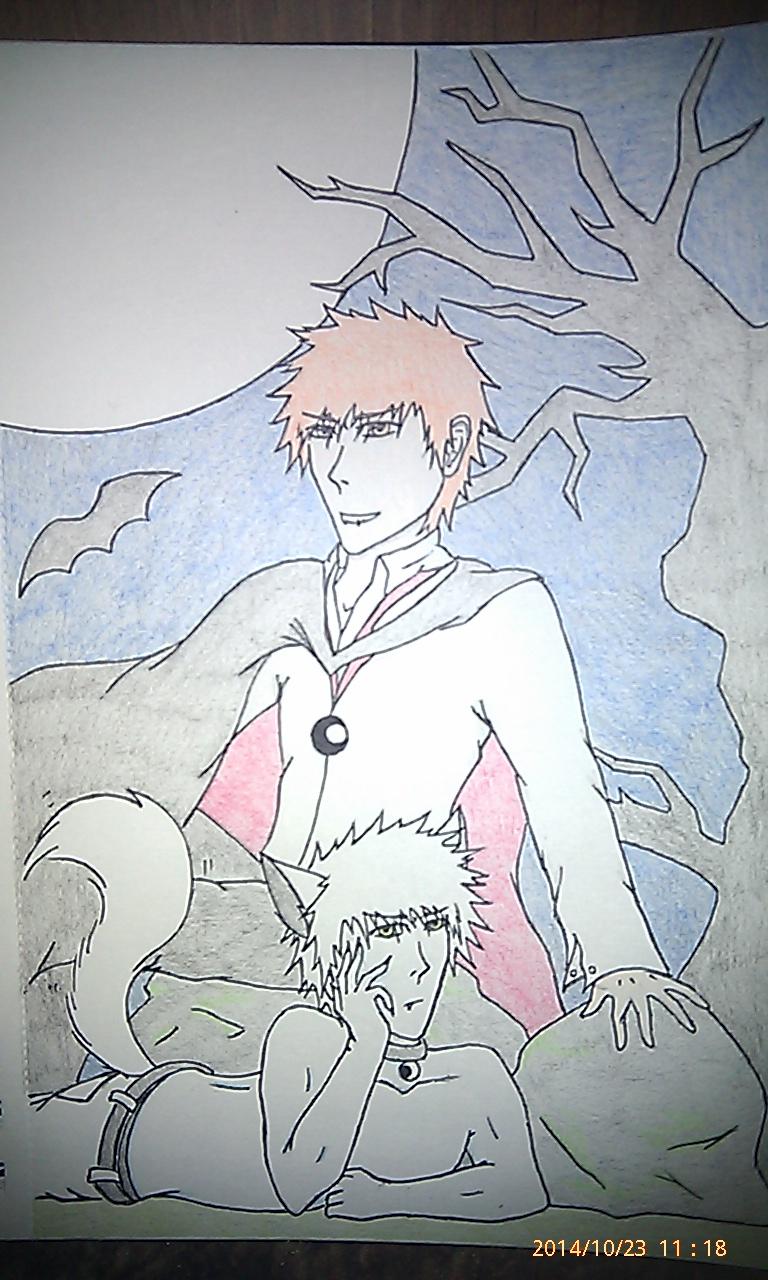 Vampire Ichigo and Werewolf Hichigo