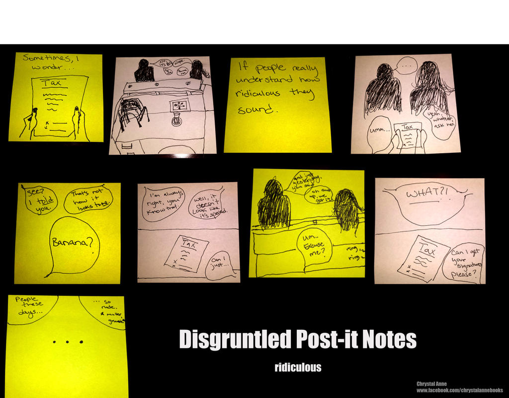 Disgruntled Post-it Notes Ridiculous