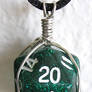 Green Sparkle d20 Pendant