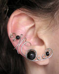 Black Orb ear cuff by lavadragon