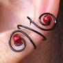 Red and Black Ear Cuff Set