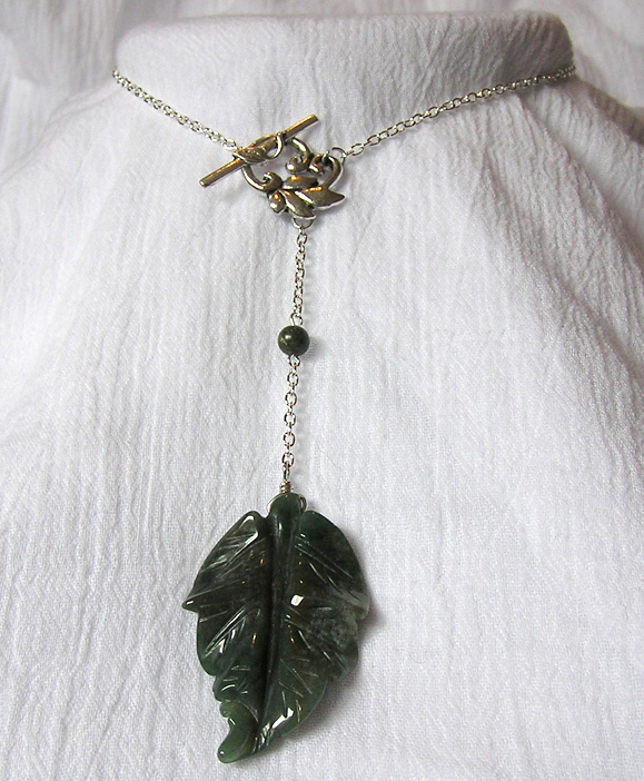 Jade Leaf Drop Necklace