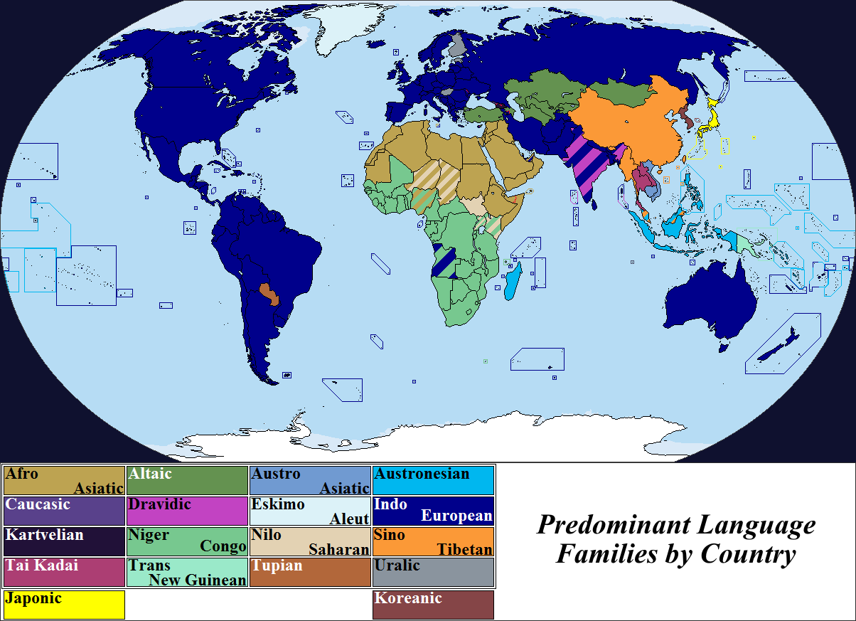 Language Families Of The World Map