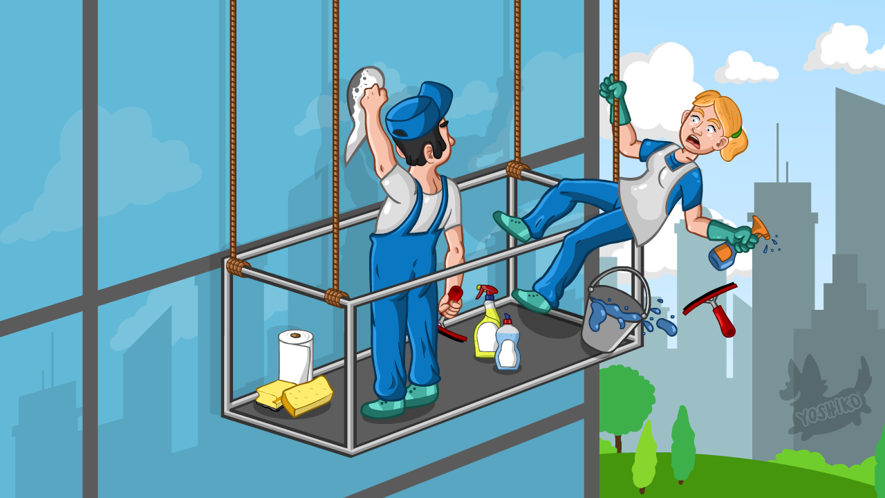 Cartoon Window Cleaner falling of Building by Yoshiko-Animation on  DeviantArt