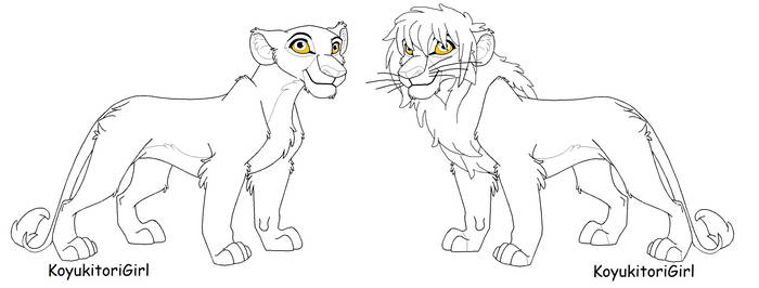 Female and Male Lion Base