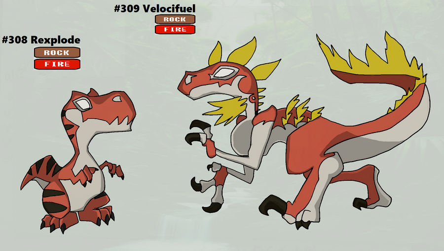 #308 Rexplode #309 Velocifuel by tophphan on DeviantArt