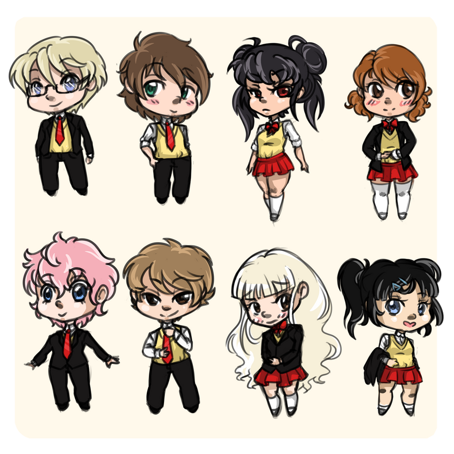 Chibi Uniforms By MadeOfScribbless On DeviantArt