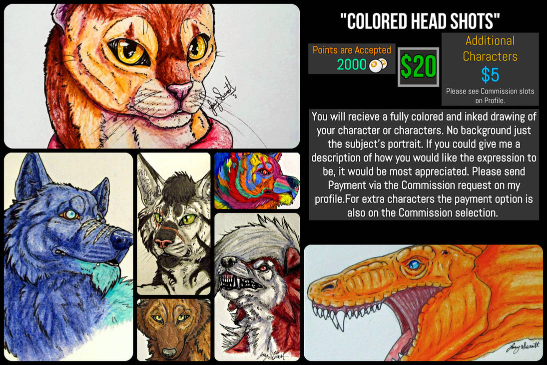 *Open*Colored Head Shots Commission Sheet by VorpalBeasta