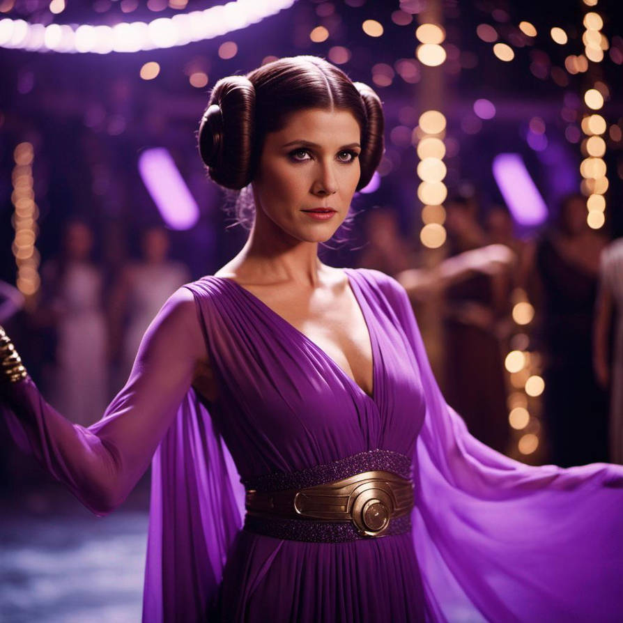 Beautiful Princess Leia wearing a shiny purple dr by 29diaz on DeviantArt