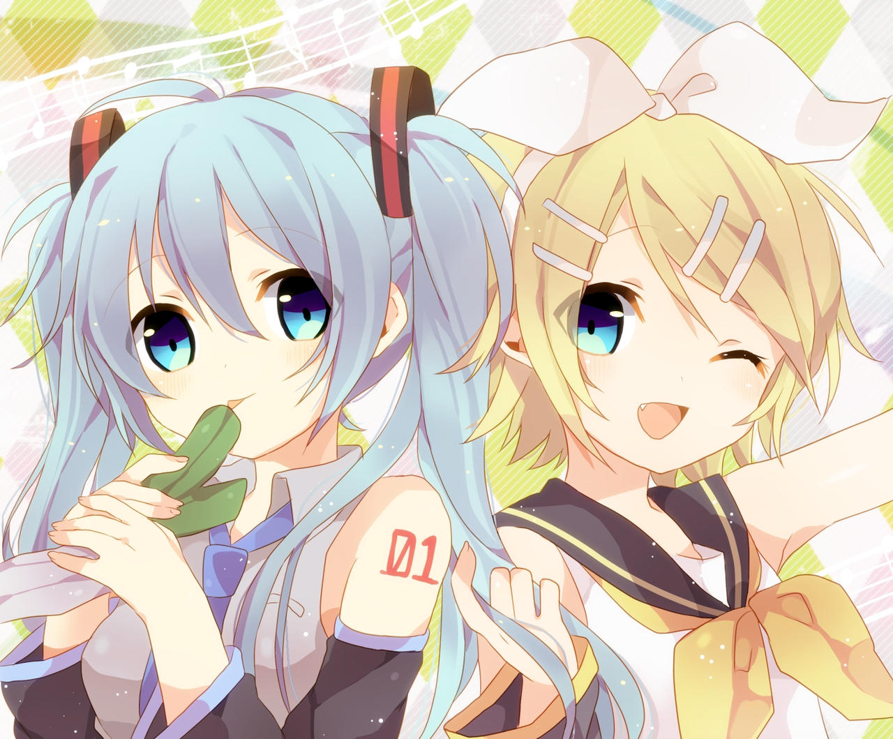 Miku and Rin by VocaloidDiva on DeviantArt