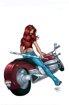 Scarlet Huntress motorcylce