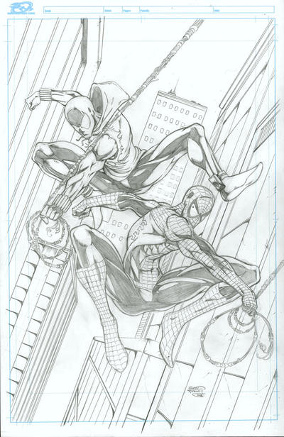 Spider-Man and Scarlet Spider commission pencils