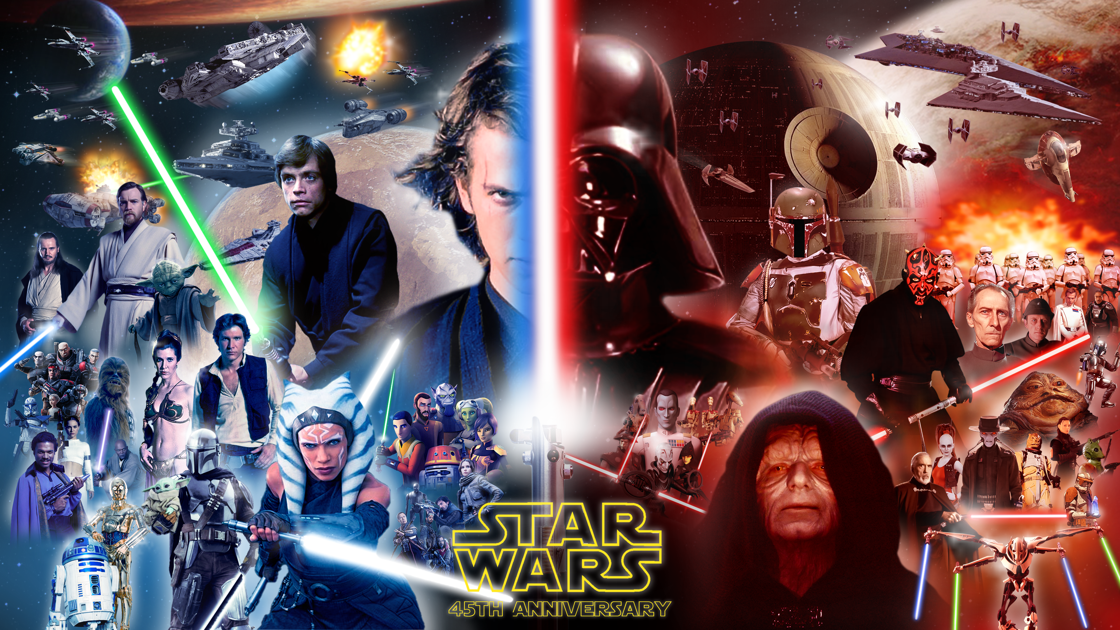 Star Wars Wallpaper 45th Anniversary Special By Ejfirelightningarts On Deviantart