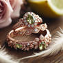 Vintage rose gold with diamonds and peridot gemsto