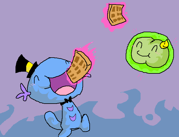 Woop is fed waffles by sol