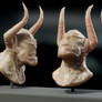 Demon head sculpture