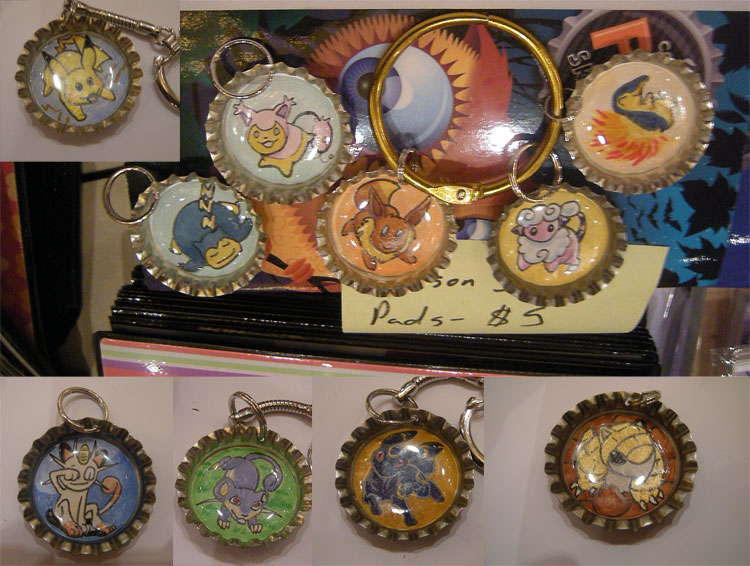 Pokemon Bottlecap Keychains