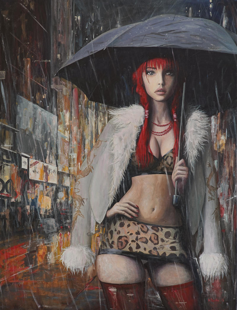 Prostitute in Paris - oil painting