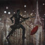 Life is A Dance in The Rain - oil painting