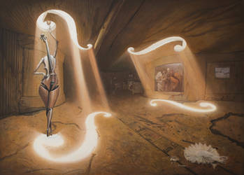 The Allegory of The Bicameral Mind - oil on canvas by borda