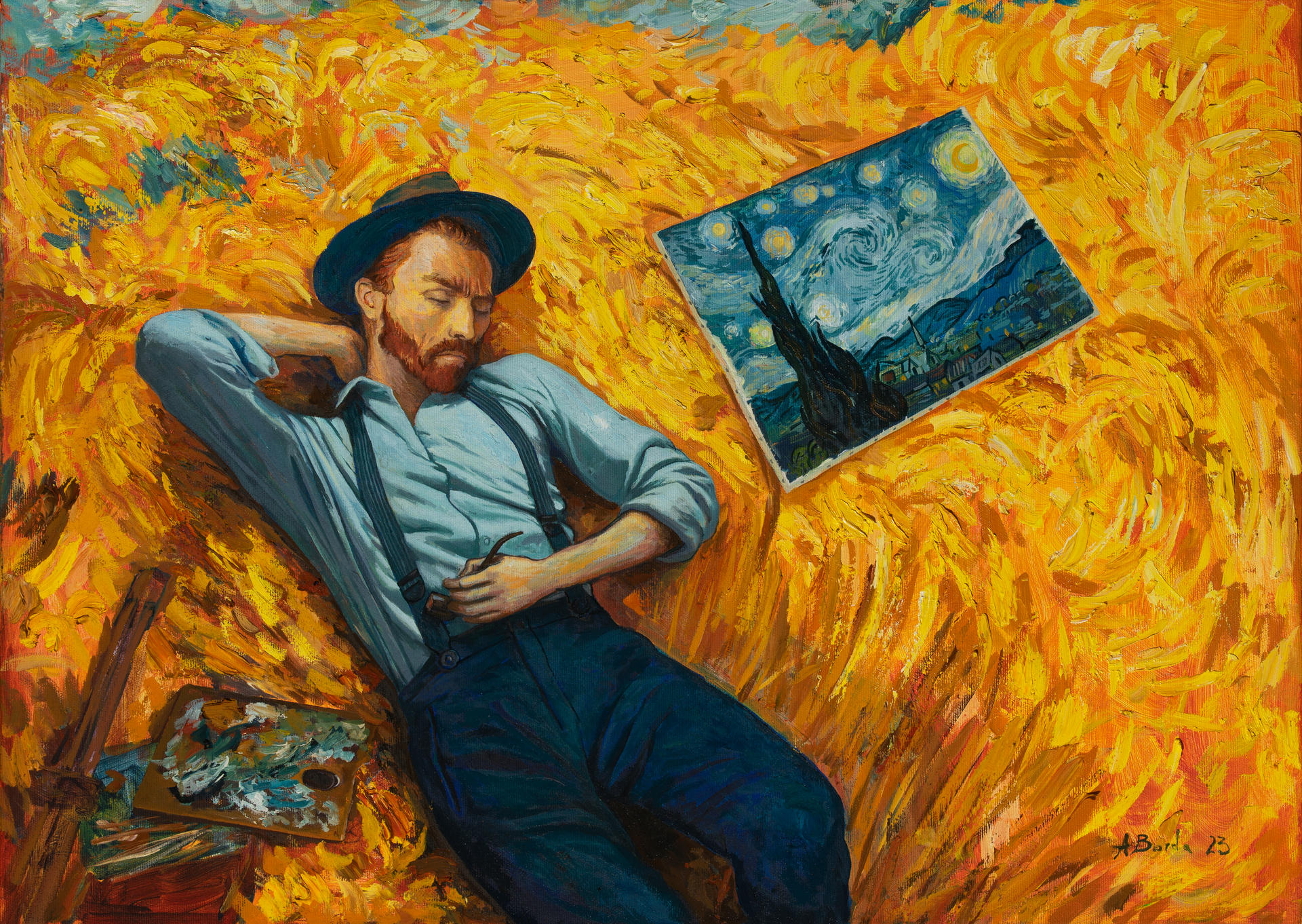 Just another lost night - oil painting